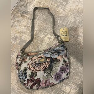 Vintage Mitzi Floral Tapestry Shoulder Handbag Purse New With Tags Deadstock